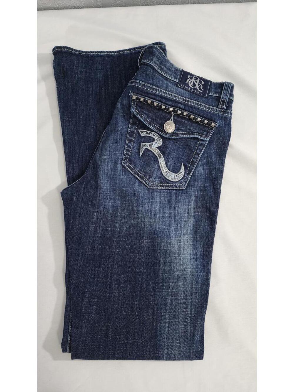 Rock & Republic Women's Dark Blue Denim Jeans Size 10